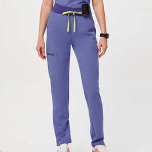 Figs high waisted yola pants size large blueberry